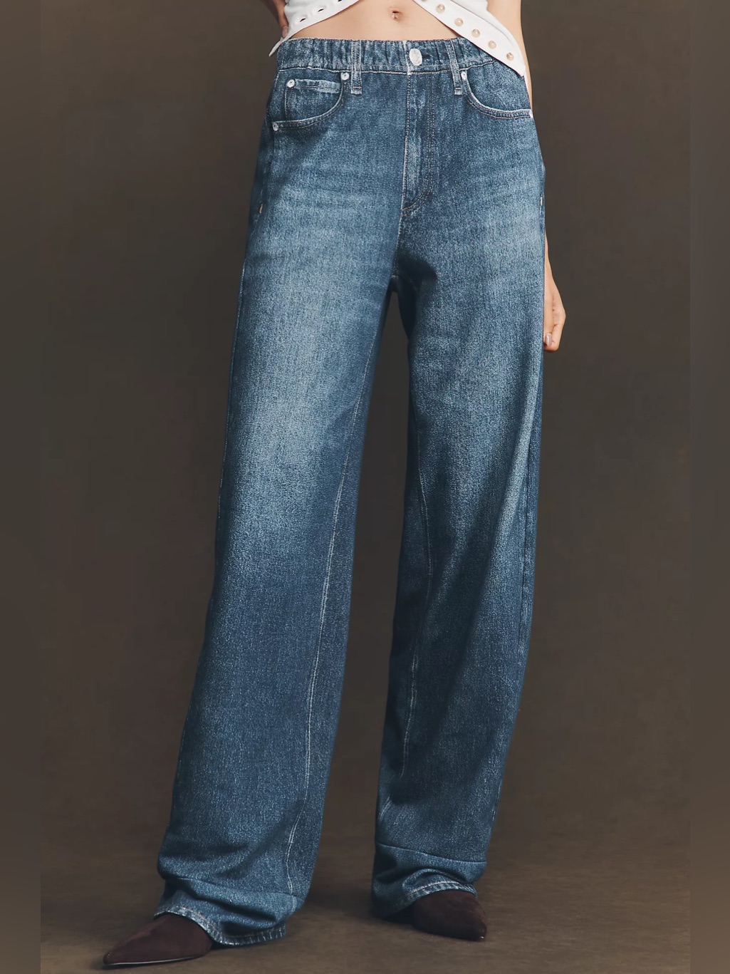 Rag & Bone Miramar Knit High-Rise Wide-Leg Jeans